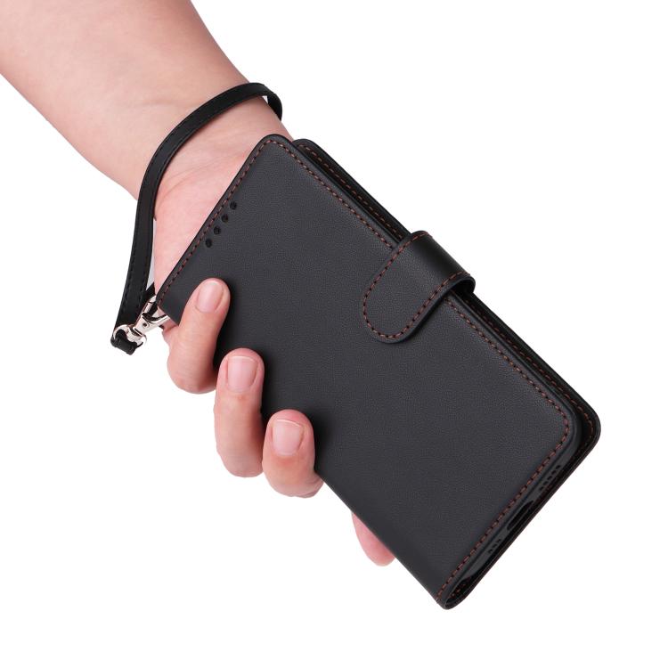 For iPhone 16e BETOPNICE BN-005 2 in 1 Detachable Imitate Genuine Leather Phone Case(Black)