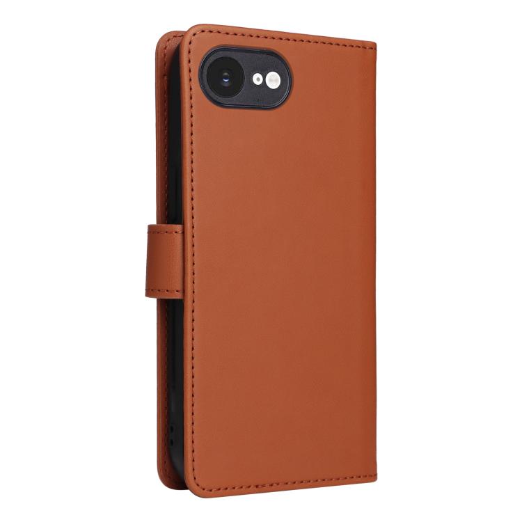 For iPhone 16e BETOPNICE BN-005 2 in 1 Detachable Imitate Genuine Leather Phone Case(Brown)