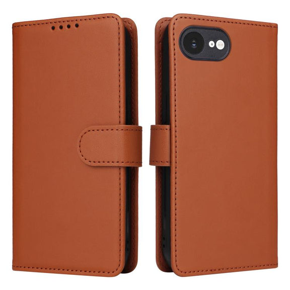 For iPhone 16e BETOPNICE BN-005 2 in 1 Detachable Imitate Genuine Leather Phone Case(Brown)