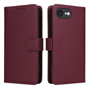 For iPhone 16e BETOPNICE BN-005 2 in 1 Detachable Imitate Genuine Leather Phone Case(Wine Red)