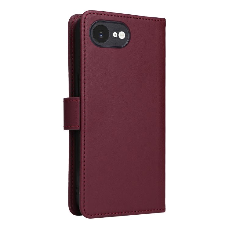 For iPhone 16e BETOPNICE BN-005 2 in 1 Detachable Imitate Genuine Leather Phone Case(Wine Red)