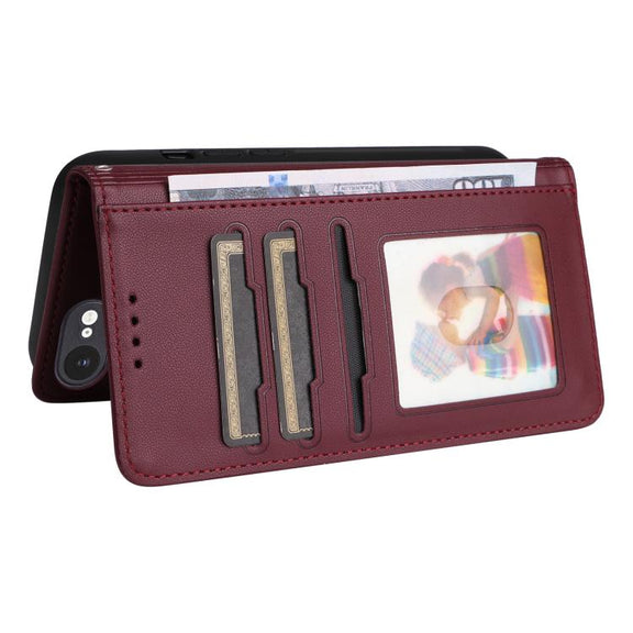 For iPhone 16e BETOPNICE BN-005 2 in 1 Detachable Imitate Genuine Leather Phone Case(Wine Red)