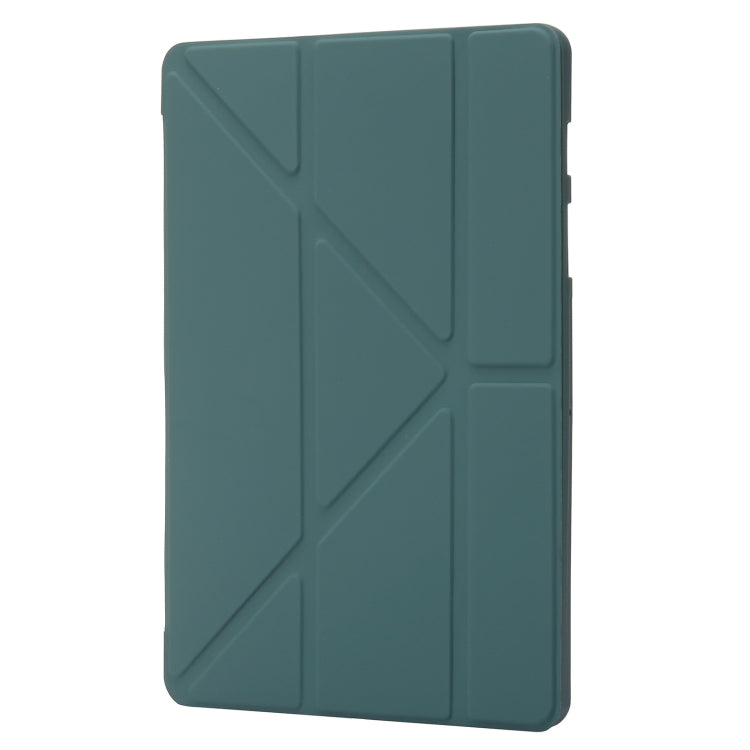 For Samsung Galaxy Tab S10+ / S9+ Deformation Silicone Leather Tablet Case(Dark Green)
