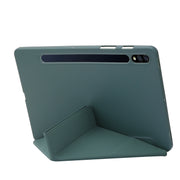 For Samsung Galaxy Tab S10+ / S9+ Deformation Silicone Leather Tablet Case(Dark Green)