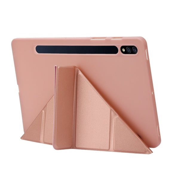 For Samsung Galaxy Tab S9 Deformation Silicone Leather Tablet Case(Dark Green)