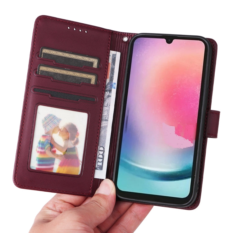 For Samsung Galaxy A25 5G BETOPNICE BN-005 2 in 1 Detachable Imitate Genuine Leather Phone Case(Wine Red) - Galaxy Phone Cases by BETOPNICE | Online Shopping South Africa | PMC TechLife