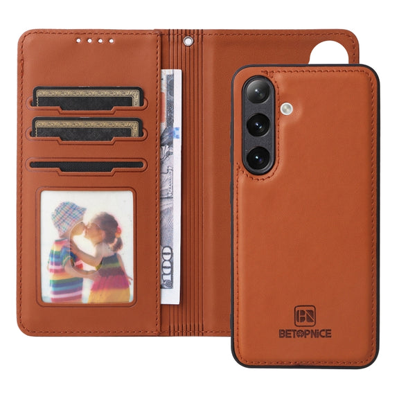 For Samsung Galaxy S24 5G BETOPNICE BN-005 2 in 1 Detachable Imitate Genuine Leather Phone Case(Brown)