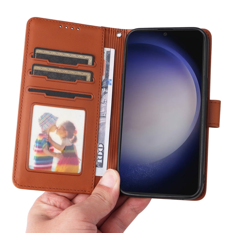 For Samsung Galaxy S24 5G BETOPNICE BN-005 2 in 1 Detachable Imitate Genuine Leather Phone Case(Brown)