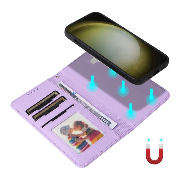 For Samsung Galaxy S24+ 5G BETOPNICE BN-005 2 in 1 Detachable Imitate Genuine Leather Phone Case(Light Purple)