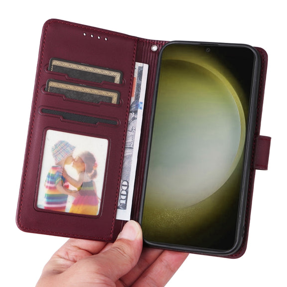 For Samsung Galaxy S24+ 5G BETOPNICE BN-005 2 in 1 Detachable Imitate Genuine Leather Phone Case(Wine Red)