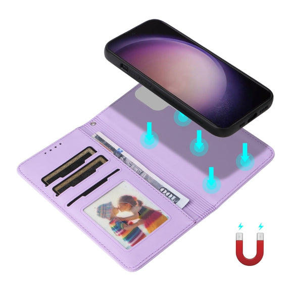 For Samsung Galaxy S24 Ultra 5G BETOPNICE BN-005 2 in 1 Detachable Imitate Genuine Leather Phone Case(Light Purple)