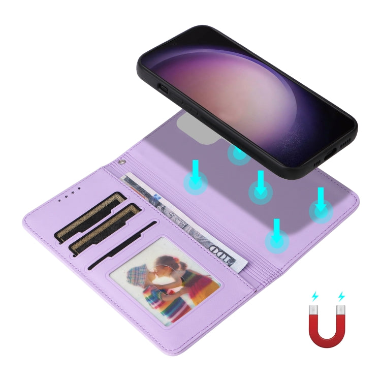 For Samsung Galaxy S24 Ultra 5G BETOPNICE BN-005 2 in 1 Detachable Imitate Genuine Leather Phone Case(Light Purple)