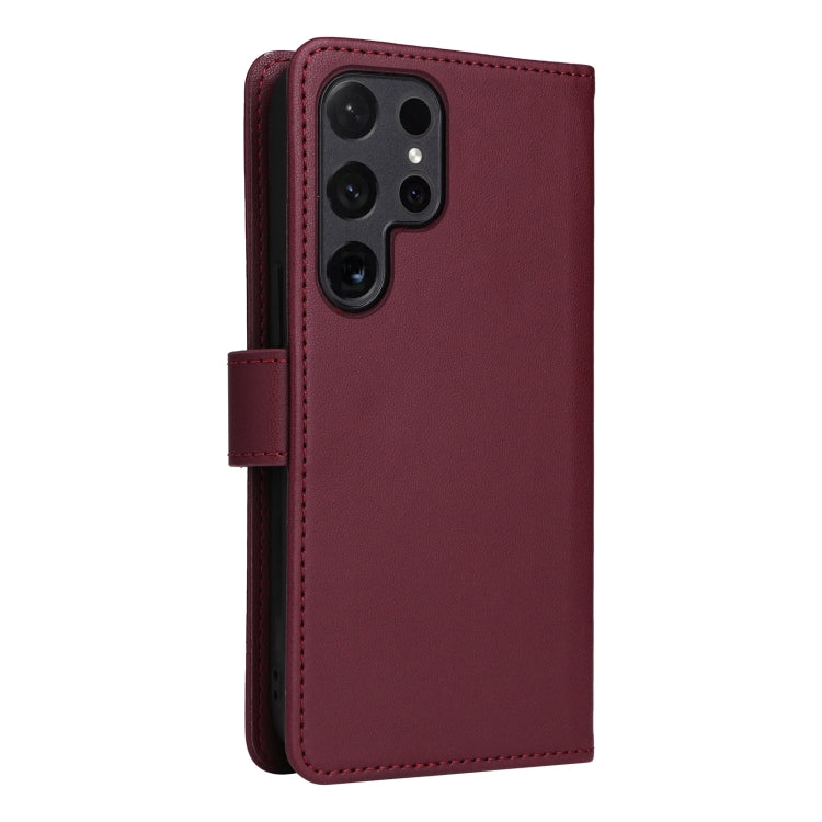 For Samsung Galaxy S24 Ultra 5G BETOPNICE BN-005 2 in 1 Detachable Imitate Genuine Leather Phone Case(Wine Red)