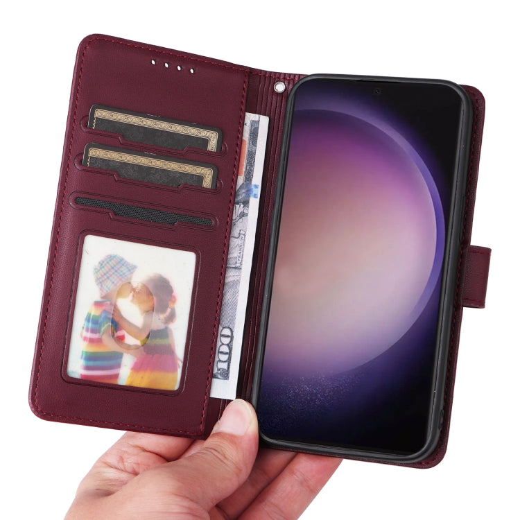 For Samsung Galaxy S24 Ultra 5G BETOPNICE BN-005 2 in 1 Detachable Imitate Genuine Leather Phone Case(Wine Red)