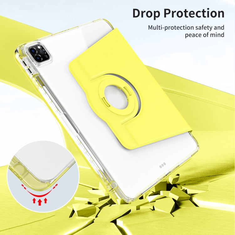 For iPad Air 13 2025 / 2024 360 Rotation Detachable Clear Acrylic Leather Tablet Case(Yellow) - iPad Pro 12.9 (2022/2021) Cases by PMC TechLife | Online Shopping South Africa | PMC TechLife | Buy Now Pay Later Mobicred