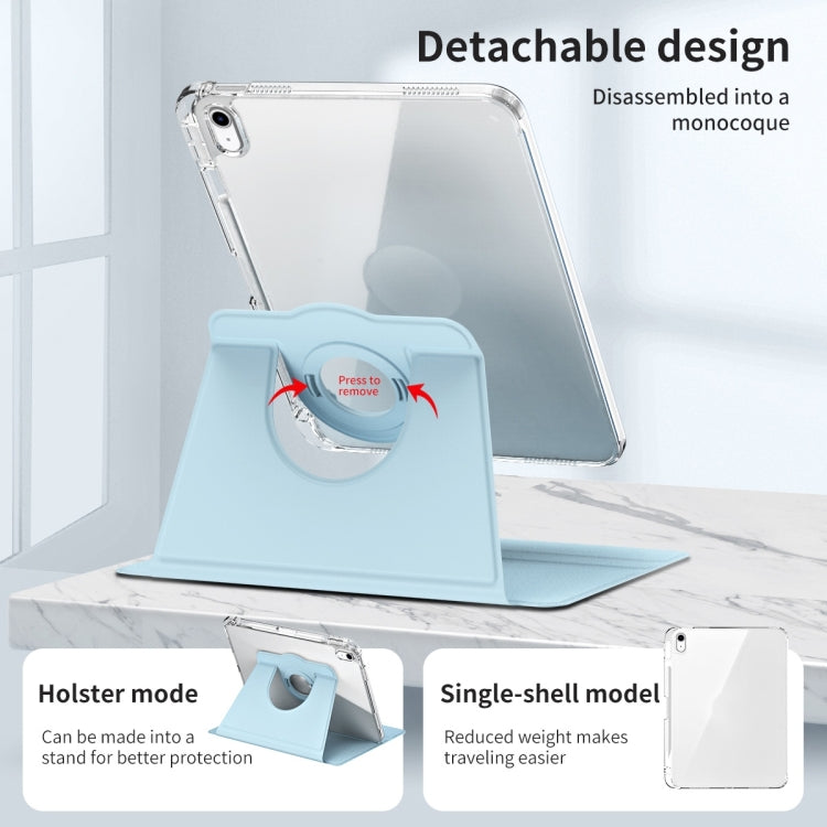 For iPad Air 11 2024 360 Rotation Detachable Clear Acrylic Leather Tablet Case(Ice Blue) - iPad Air 11 2024 Cases by PMC TechLife | Online Shopping South Africa | PMC TechLife | Buy Now Pay Later Mobicred
