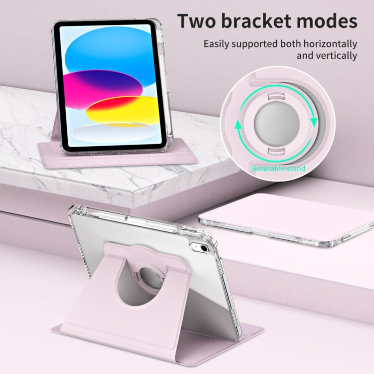 For iPad Air 11 2024 360 Rotation Detachable Clear Acrylic Leather Tablet Case(Pink) - iPad Air 11 2024 Cases by PMC TechLife | Online Shopping South Africa | PMC TechLife | Buy Now Pay Later Mobicred
