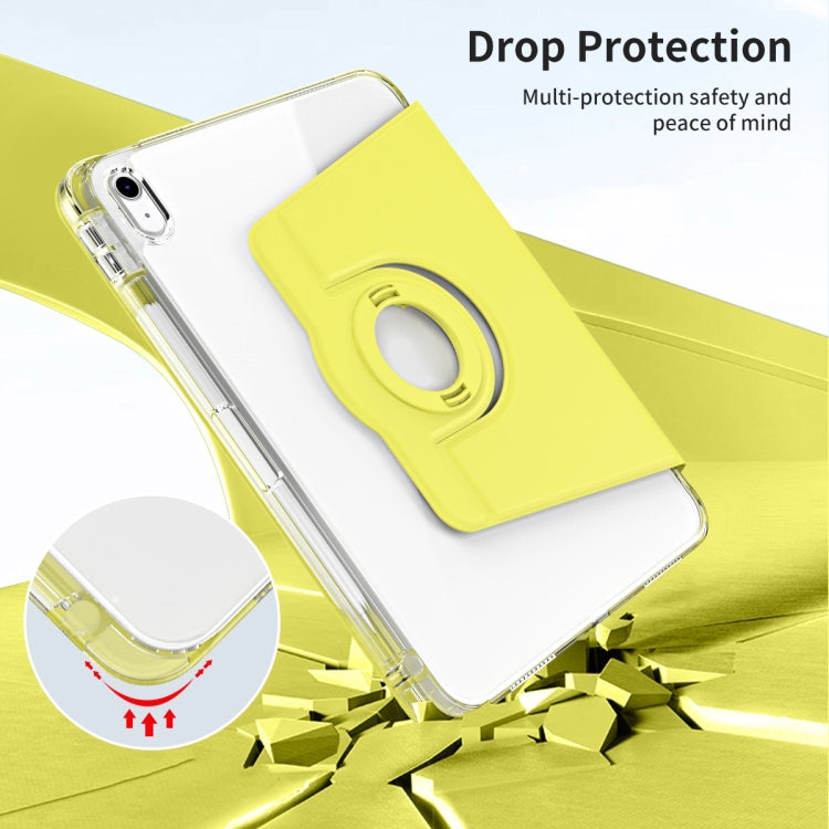 For iPad Air 11 2025 / 2024 360 Rotation Detachable Clear Acrylic Leather Tablet Case(Yellow) - iPad Air 11 2025 / 2024 Cases by PMC TechLife | Online Shopping South Africa | PMC TechLife | Buy Now Pay Later Mobicred