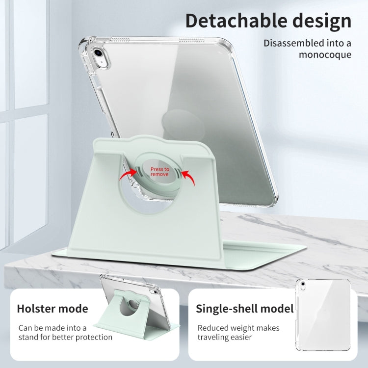 For iPad Air 11 2025 / 2024 360 Rotation Detachable Clear Acrylic Leather Tablet Case(Light Green) - iPad Air 11 2025 / 2024 Cases by PMC TechLife | Online Shopping South Africa | PMC TechLife | Buy Now Pay Later Mobicred