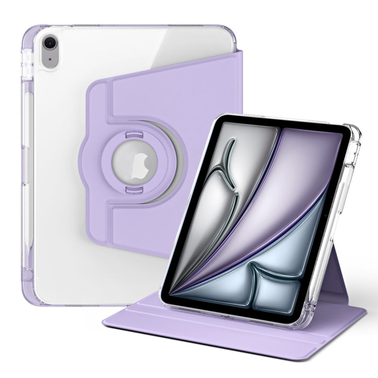 For iPad Air 11 2024 360 Rotation Detachable Clear Acrylic Leather Tablet Case(Light Purple) - iPad Air 11 2024 Cases by PMC TechLife | Online Shopping South Africa | PMC TechLife | Buy Now Pay Later Mobicred