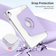 For iPad Air 11 2024 360 Rotation Detachable Clear Acrylic Leather Tablet Case(Light Purple)