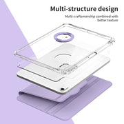 For iPad Air 11 2024 360 Rotation Detachable Clear Acrylic Leather Tablet Case(Light Purple)