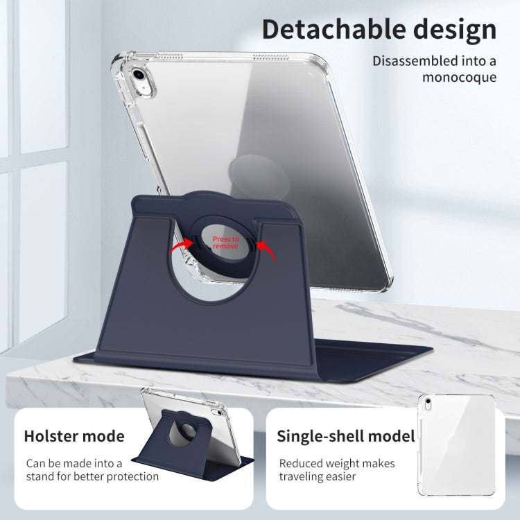 For iPad Air 11 2024 360 Rotation Detachable Clear Acrylic Leather Tablet Case(Dark Blue) - iPad Air 11 2024 Cases by PMC TechLife | Online Shopping South Africa | PMC TechLife | Buy Now Pay Later Mobicred