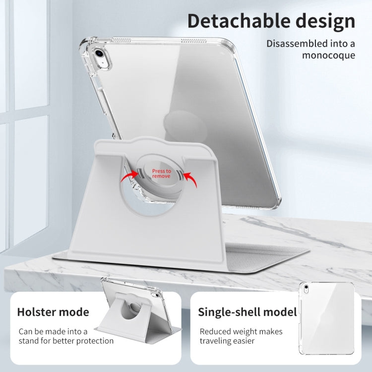 For iPad Air 11 2025 / 2024 360 Rotation Detachable Clear Acrylic Leather Tablet Case(Grey) - free shipping - PMC TechLife - Order now!