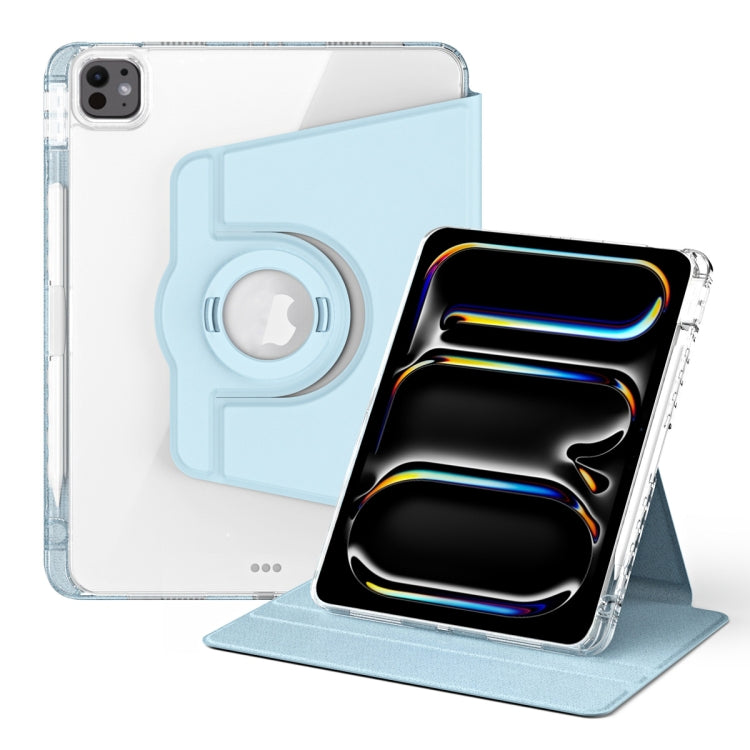 For iPad Pro 13 2024 360 Rotation Detachable Clear Acrylic Leather Tablet Case(Ice Blue) - iPad Pro 13 2024 Cases by PMC TechLife | Online Shopping South Africa | PMC TechLife | Buy Now Pay Later Mobicred