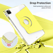For iPad Pro 13 2024 360 Rotation Detachable Clear Acrylic Leather Tablet Case(Yellow)