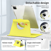 For iPad Pro 13 2024 360 Rotation Detachable Clear Acrylic Leather Tablet Case(Yellow)