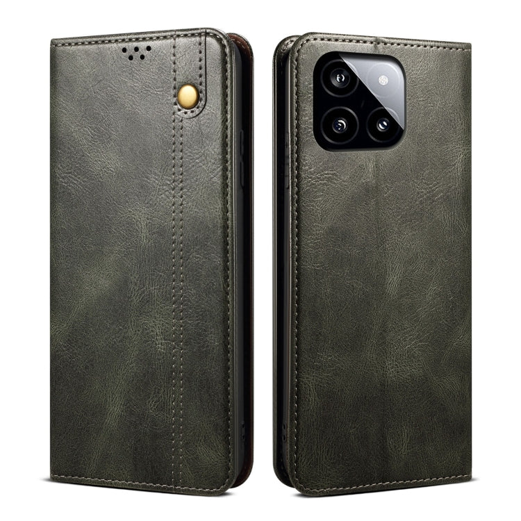 For Xiaomi Redmi K70/K70 Pro Oil Wax Crazy Horse Texture Leather Phone Case(Green) - Xiaomi Cases by PMC Jewellery | Online Shopping South Africa | PMC Jewellery | Buy Now Pay Later Mobicred