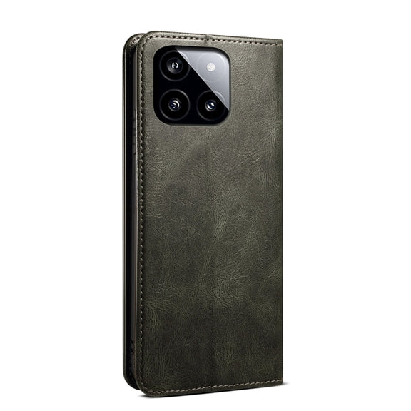 For Xiaomi Redmi K70/K70 Pro Oil Wax Crazy Horse Texture Leather Phone Case(Green)