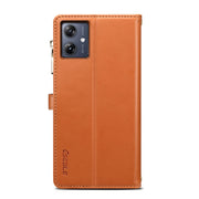 For Motorola Moto G54 ESEBLE Star Series Lanyard Zipper Wallet RFID Leather Case(Brown)
