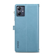 For Motorola Moto G54 ESEBLE Star Series Lanyard Zipper Wallet RFID Leather Case(Blue)
