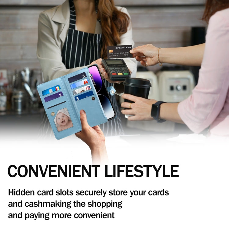 For Motorola Moto G54 ESEBLE Star Series Lanyard Zipper Wallet RFID Leather Case(Blue) - Motorola Cases by ESEBLE | Online Shopping South Africa | PMC TechLife | Buy Now Pay Later Mobicred