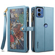 For Motorola Moto G04 / G24 ESEBLE Star Series Lanyard Zipper Wallet RFID Leather Case(Blue) - free shipping - PMC TechLife - Order now!