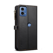 For Motorola Moto G24 Power ESEBLE Star Series Lanyard Zipper Wallet RFID Leather Case(Black)
