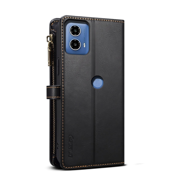 For Motorola Moto G24 Power ESEBLE Star Series Lanyard Zipper Wallet RFID Leather Case(Black)