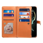 For Motorola Moto G34 ESEBLE Star Series Lanyard Zipper Wallet RFID Leather Case(Brown)