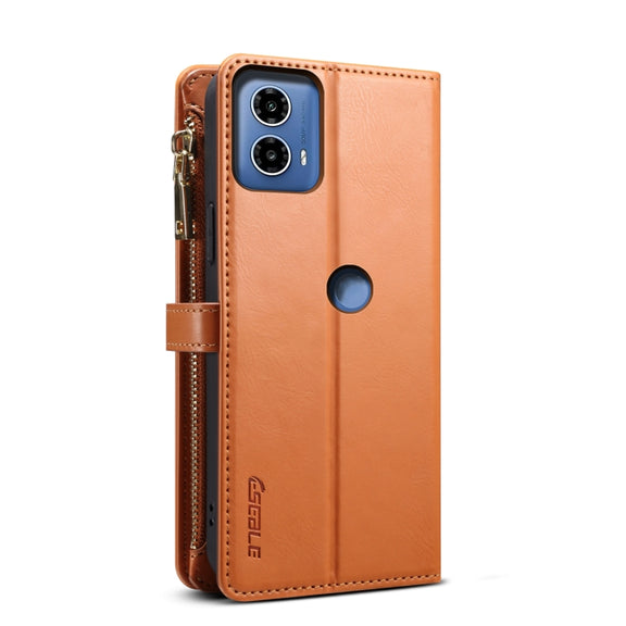 For Motorola Edge 50 Fusion ESEBLE Star Series Lanyard Zipper Wallet RFID Leather Case(Brown)