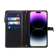 For Motorola Edge 50 Fusion ESEBLE Star Series Lanyard Zipper Wallet RFID Leather Case(Black)