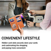 For Motorola Moto E14 ESEBLE Star Series Lanyard Zipper Wallet RFID Leather Case(Brown)