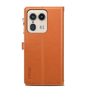 For Motorola Edge 50 Ultra ESEBLE Star Series Lanyard Zipper Wallet RFID Leather Case(Brown)
