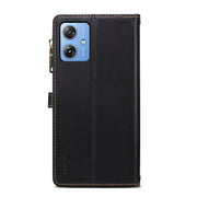 For Motorola Moto G54 5G Global ESEBLE Star Series Lanyard Zipper Wallet RFID Leather Case(Black)