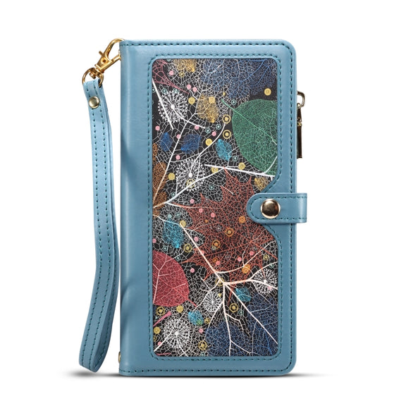 For Motorola Moto G64 5G Global ESEBLE Star Series Lanyard Zipper Wallet RFID Leather Case(Blue)