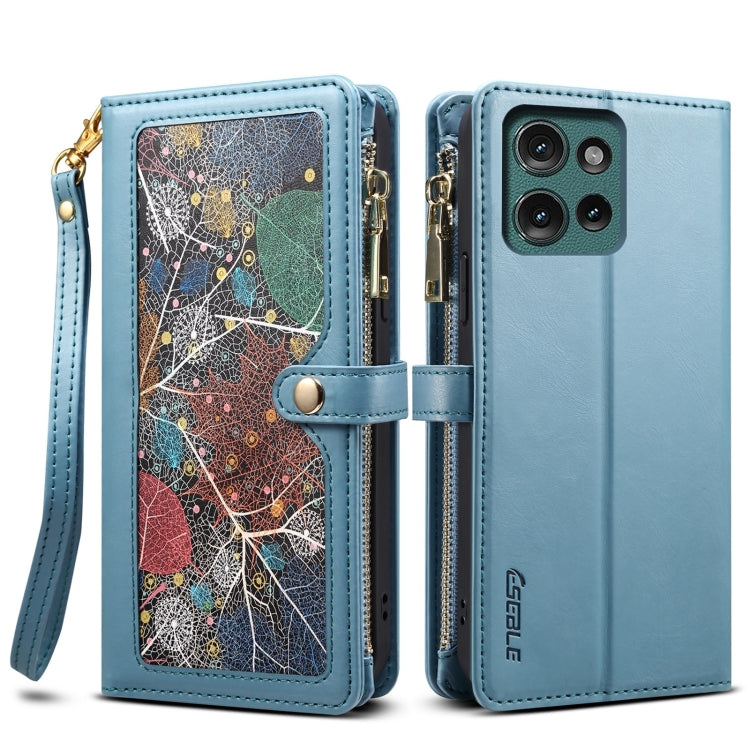 For Motorola Moto G75 5G ESEBLE Star Series Lanyard Zipper Wallet RFID Leather Case(Blue) - Motorola Cases by ESEBLE | Online Shopping South Africa | PMC TechLife | Buy Now Pay Later Mobicred