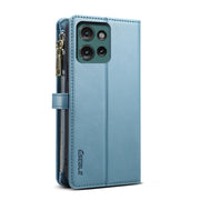 For Motorola Moto G75 5G ESEBLE Star Series Lanyard Zipper Wallet RFID Leather Case(Blue)