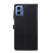For Motorola Moto G35 ESEBLE Star Series Lanyard Zipper Wallet RFID Leather Case(Black)