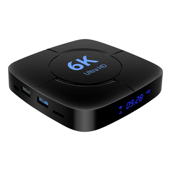 6K Ultra HD Android 12.0 Smart TV Box with Remote Control, 4GB+32GB, Allwinner H616 1.5GHZ Quad-Core(EU Plug)